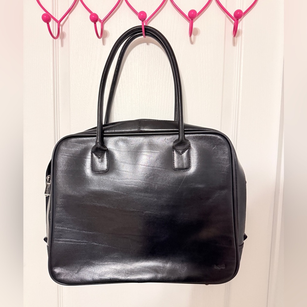 Bugatti Classic Black Leather Briefcase